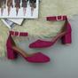 Fuchsia AJVANI Fuchsia Mid Block Heel Ankle Strap 2 Part Heels, Image 4 of 6