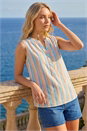 Ivory Stripe V-Neck Vest Top, Image 1 of 4