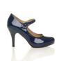 Navy Blue AJVANI Navy Blue High Heel Mary Jane CourtShoes, Image 2 of 5