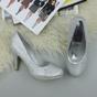 Silver High Heel Diamante Court Shoes, Image 4 of 6