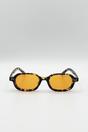 Orange Retro Rounded Square Sunglasses In Tortoiseshell Orange, Image 2 of 5