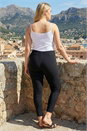 Black Curve Elastic Waist Full Length Trousers, Image 3 of 4