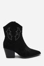 Black Seraphina Cowboy Boots Ankle Length Western Block Heel, Image 1 of 5