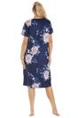 Navy Lightweight Floral Print Nightdress, Image 3 of 5