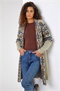 Natural  Nordic Patterned Longline Cardigan, Image 4 of 5