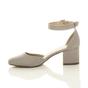 Grey AJVANI Grey Mid Block Heel Ankle Strap 2 Part Heels, Image 3 of 6