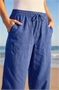 Navy  Drawcord Stretch Culottes, Image 4 of 4
