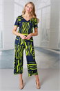 Navy  Julianna Abstract Print Stretch Top, Image 3 of 4