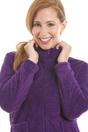 Purple Camille Lingerie Purple Zip Front Soft Textured Fleece Bed Jacket, Image 5 of 5