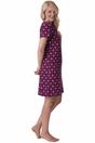 Purple Floral Dot Print Cotton Nightdress, Image 2 of 5