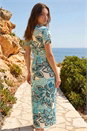 Blue Petite Floral Midi Dress, Image 3 of 4