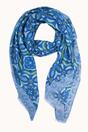 Blue Floral Mosaic Lightweight Scarf, Image 1 of 2