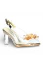 Gold Women’s Crystal Heel Sandals - Mira 01, Image 4 of 7