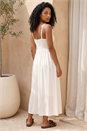 White Crochet Strappy Midi Dress, Image 2 of 4