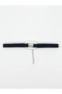 White SVNX White Black Faux Suede Choker Necklace With White Plastic Charm, Image 3 of 4