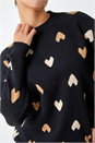 Black Heart Print High Neck Jumper, Image 5 of 5