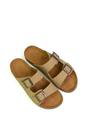 Taupe XY LONDON Taupe 'Star' Double Strap Buckle Up Summer Slip On Flat Sandals, Image 4 of 5
