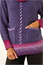 Purple Roll Neck Patch Pocket Knit Jumper, Image 5 of 5
