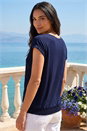 Navy  Lace Front Top, Image 3 of 4