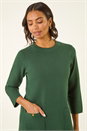 Dark Green Patch Pocket Knit Dress, Image 5 of 6