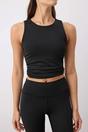 Black WOVCOR Black Double-Layer High Neck Longline Supportive Sports Bra, Image 2 of 4