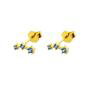 Blue Tiny Aquamarine March Birthstone Climber Stud Earrings, Image 1 of 1