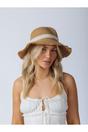Beige Lace Ribbon Straw Sun Hat, Image 1 of 4