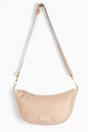 Cream Plain Half Moon Crossbody Bag, Image 1 of 5