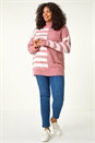 PINK Curve Contrast Stripe High Neck Jumper, Image 2 of 5