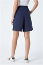 Navy  Cotton Tie Detail Pocket Shorts, Image 3 of 5