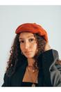 Orange Plain Felt Beret, Image 3 of 8