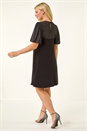 Black Petite Sparkle Contrast Dress, Image 3 of 5