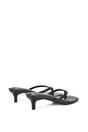 Black XY LONDON Black 'Violet' Slip On Flip Flop Kitten Heel Mule Heeled Sandals, Image 4 of 6