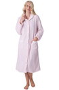 Pink Camille Lingerie Pink Supersoft Button Front Housecoat, Image 1 of 5