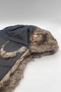 Black Tapper Hat with Faux Fur Lining, Image 3 of 4