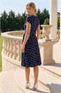 Navy  Spot Print Jersey Stretch Dress, Image 2 of 4