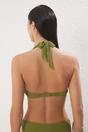 Khaki WOVCOR Khaki Textured V-Wire Balconette Bikini Top, Image 4 of 4