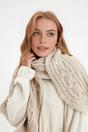 Beige Chunky Cable Knit Winter Scarf, Image 2 of 3