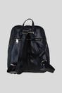 Black Real Leather Backpack with Multiple Pockets and Gold-Tone Hardware, Image 3 of 4
