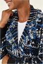 Navy Check Fringe Knit Cardigan, Image 5 of 5
