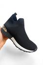 Black iKrush Black Jessi Slip On Sock Wedge Trainers, Image 7 of 8