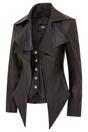 Black Infinity Leather Black Gothic Edwardian Leather Jacket-Sandvika, Image 2 of 6