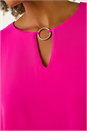 Cerise Ring Front Chiffon Overlay Top, Image 5 of 5