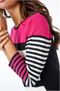 Fushcia Colour Block Knitted Stripe Dress , Image 5 of 5