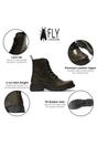 Dark Green Womens Soft Lace-Up Ankle Boots -RAGI539, Image 3 of 5