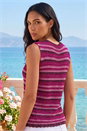 PINK Shimmer Stripe Knit Vest, Image 3 of 4