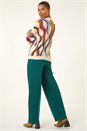 Ivory  Abstract Stripe Knit Jumper, Image 3 of 5