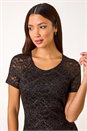 Bronze Lace Detail Stretch Midi Dress, Image 4 of 5