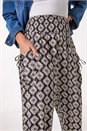 Black Abstract Tie Pocket Trousers, Image 5 of 5