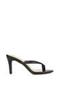 Black XY LONDON Black 'Celina' Stiletto High Heel Mules With Thong Strap, Image 1 of 6